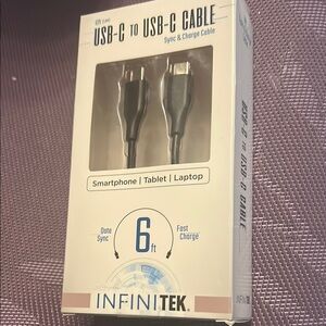 Black‎ USB-C to USB-C Cable - 6ft
New- factory sealed